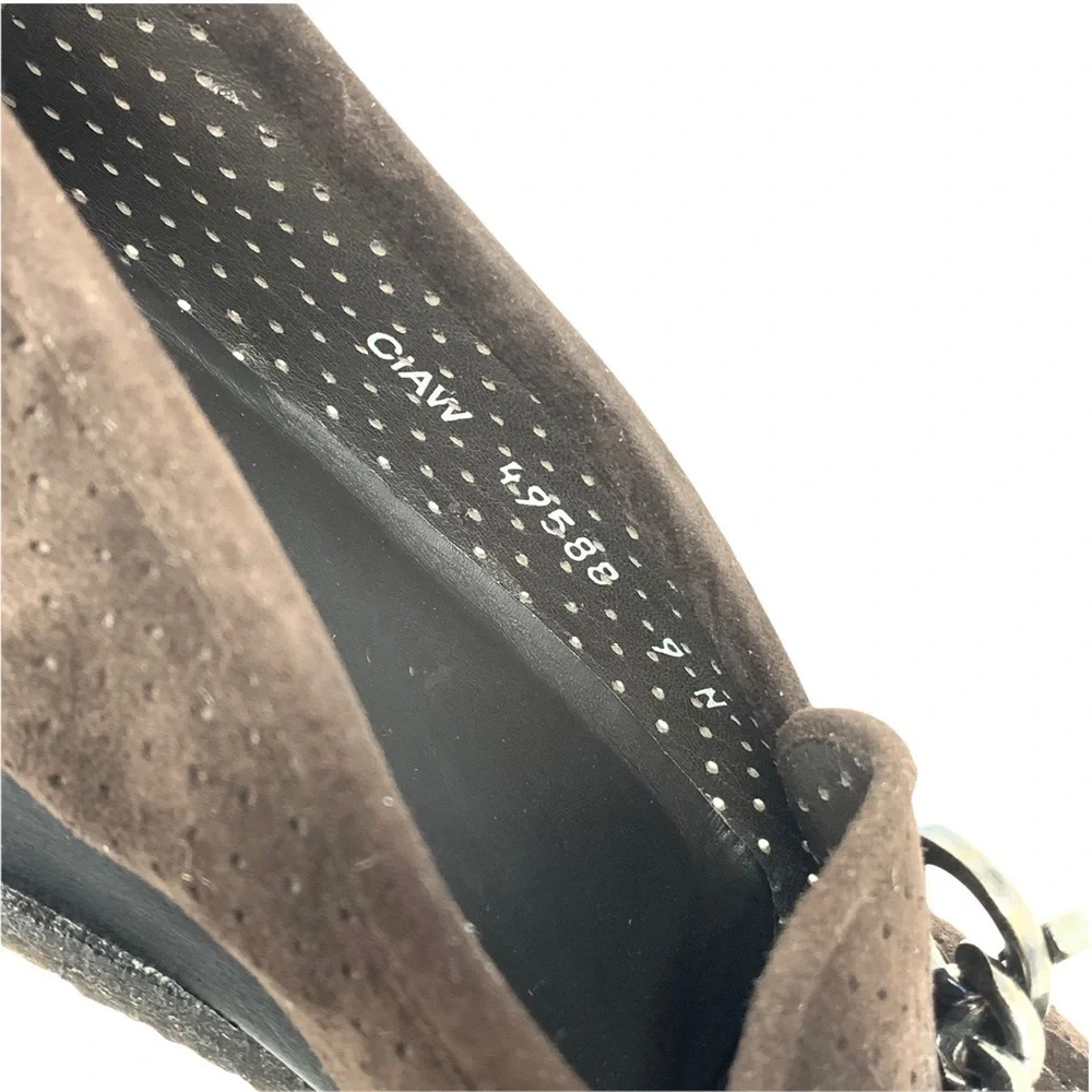 Stuart Weitzman Women’s Dark Brown Suede Chain Accent Slip On Loafers Size 9 N - Picture 8 of 12